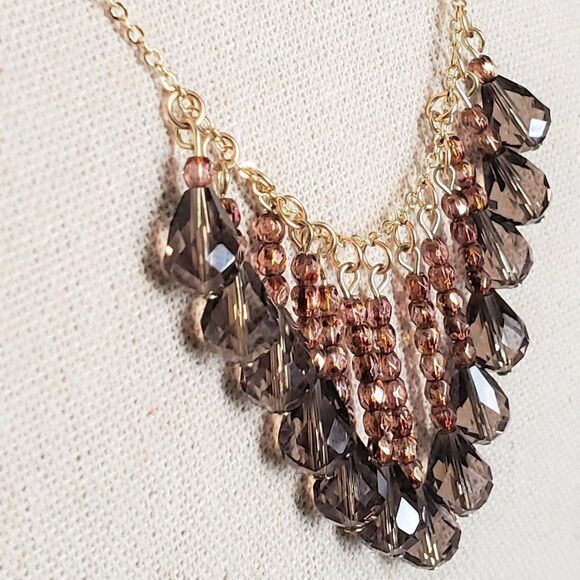 Crystal teardrops necklace - Handmade (NEW) - Picture 3 of 4